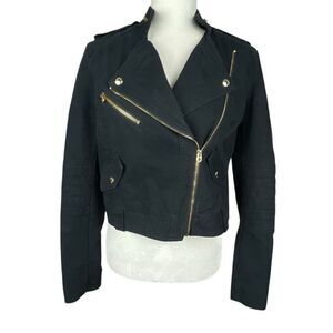 Juicy Couture Cotton Moto Jacket Black M